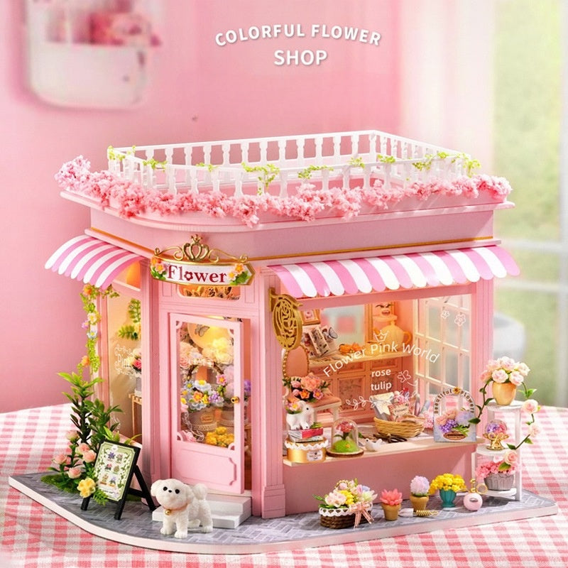 Funpuz Colorful Flower Shop DIY Miniature House