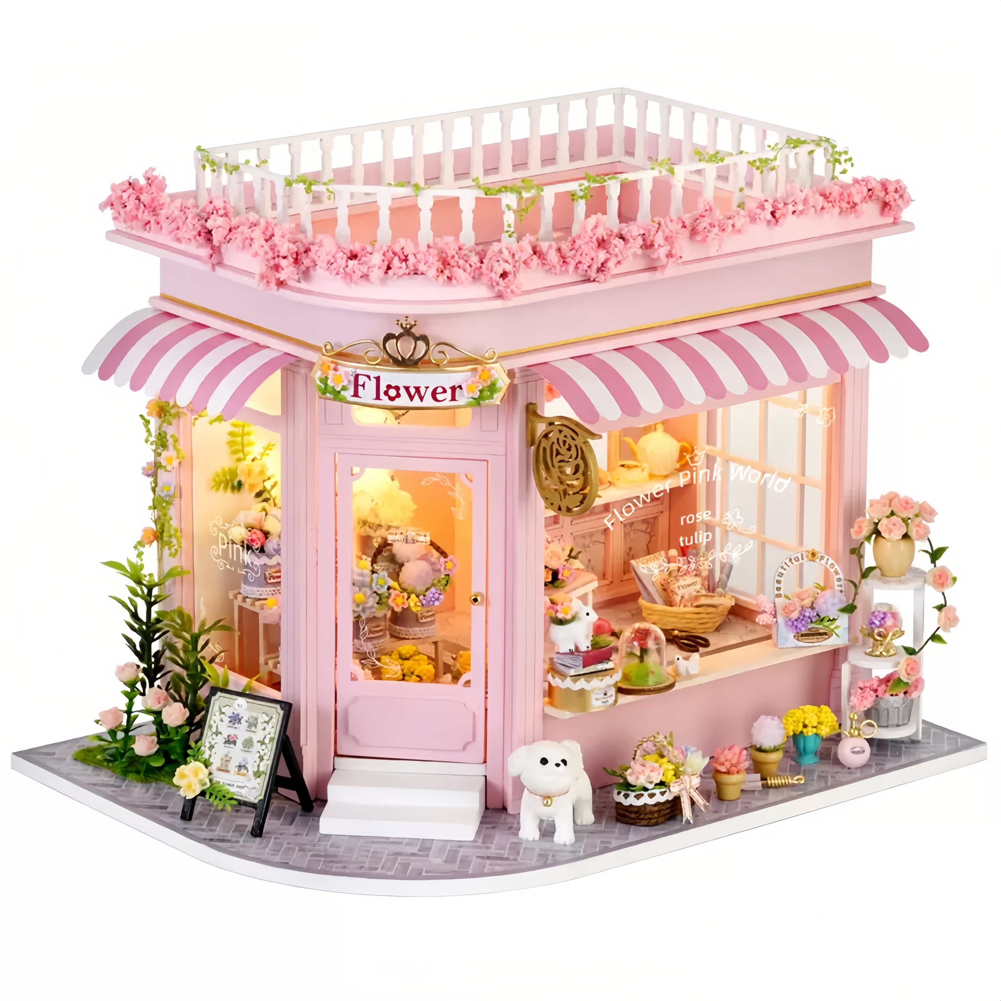 Funpuz Colorful Flower Shop DIY Miniature House
