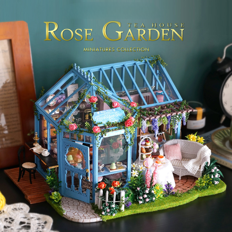 Funpuz Rose Garden Tea House DIY Miniature House