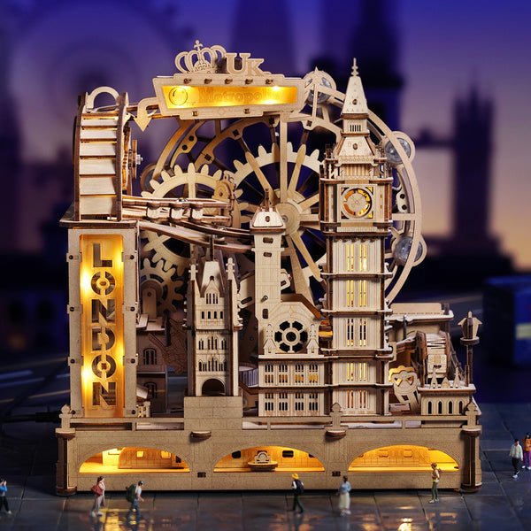 Funpuz Marble Travel • London Marble Run Wooden 3D Puzzle