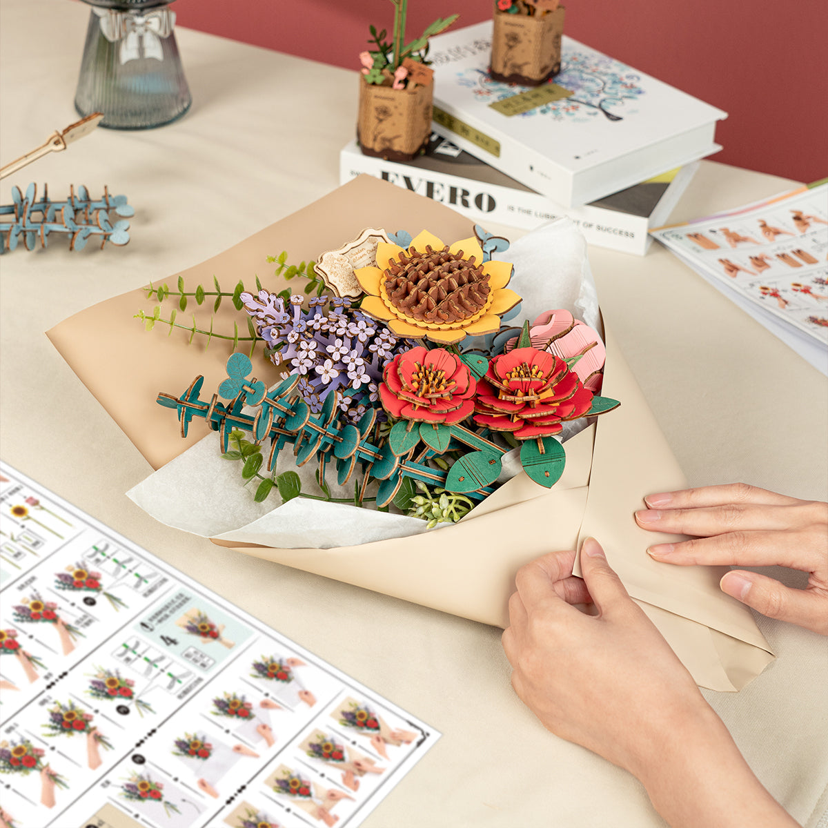 Funpuz 3D Wooden Puzzle - Wooden Flower Bouquet