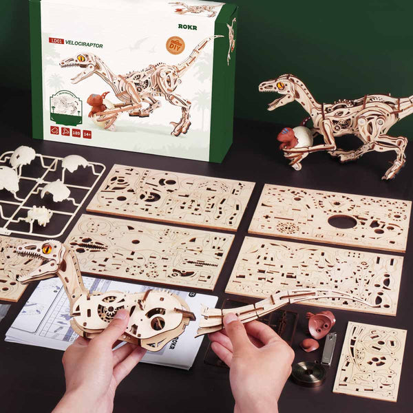 Funpuz Velociraptor Mechanical 3D Wooden Puzzle