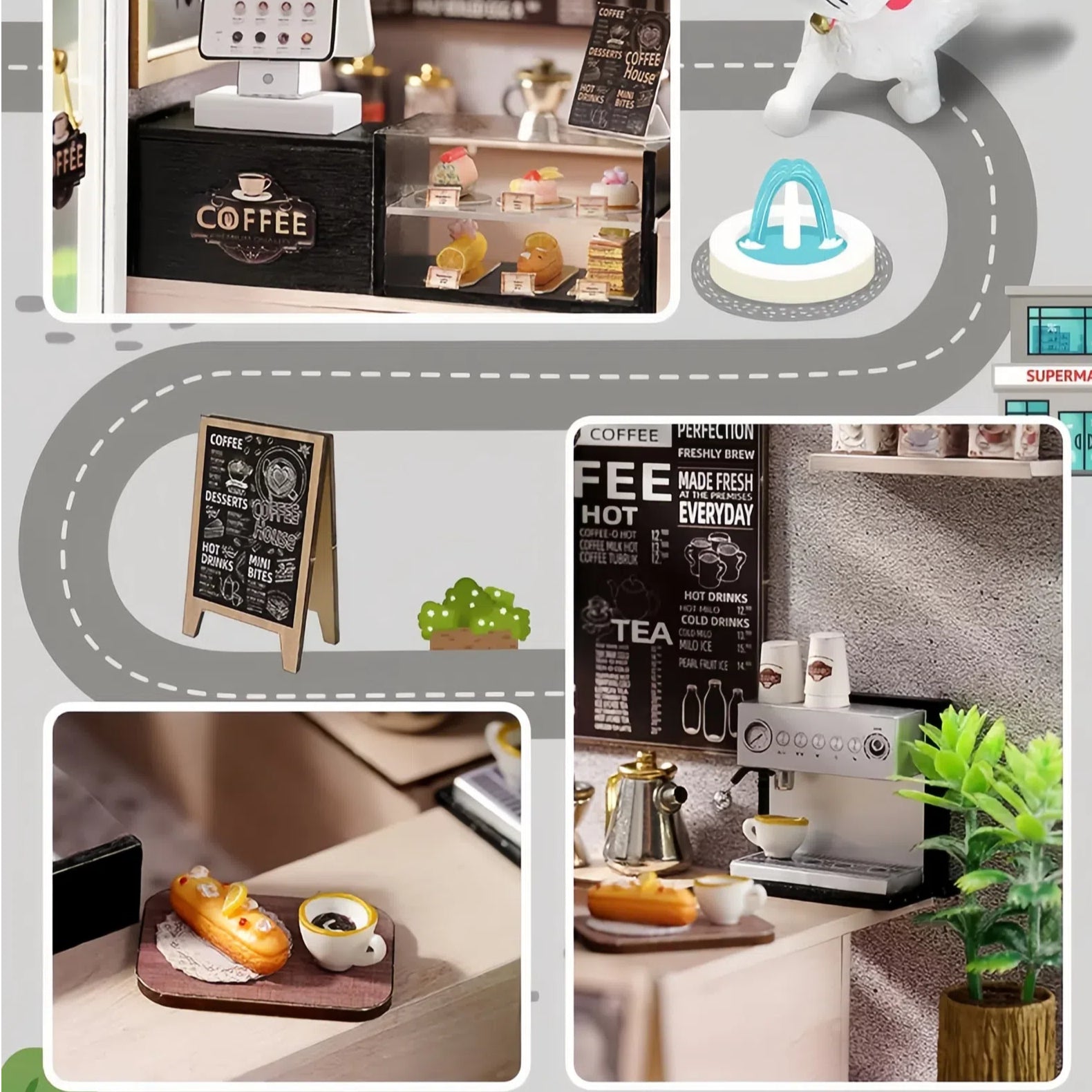 Funpuz Super Creator Miniature House - Leisurely Coffee Shop