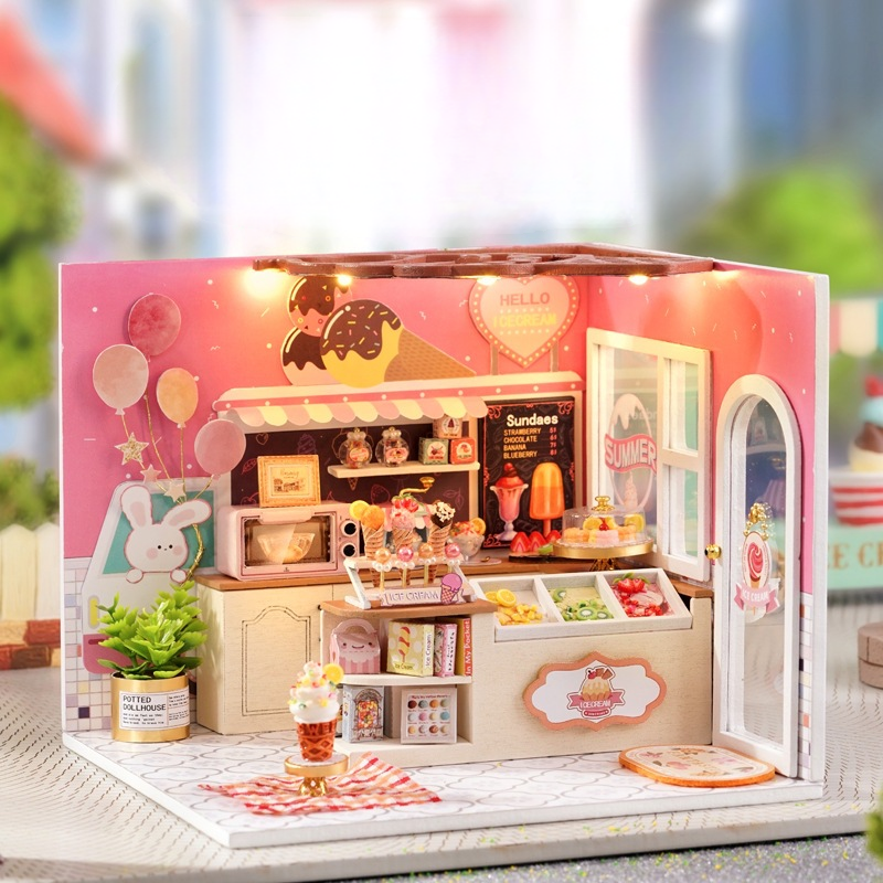 Funpuz Super Creator Miniature House - Happiness Ice Cream Shop