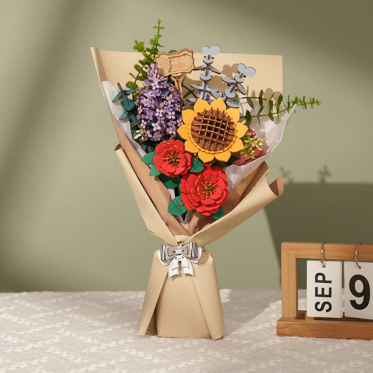 Funpuz 3D Wooden Puzzle - Wooden Flower Bouquet