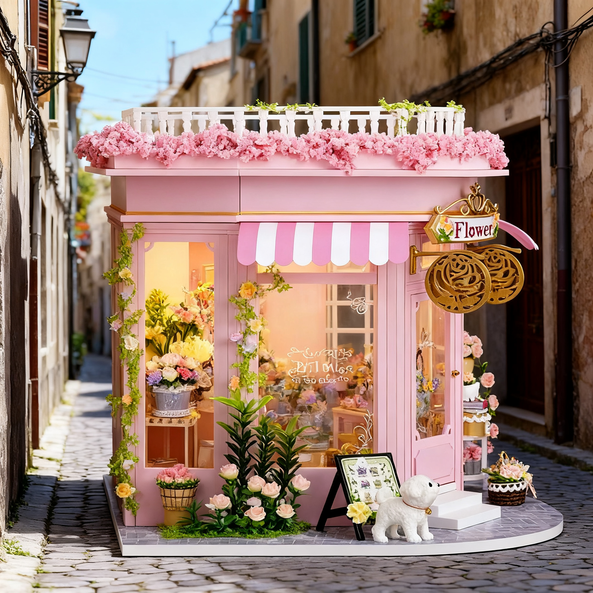 Funpuz Colorful Flower Shop DIY Miniature House