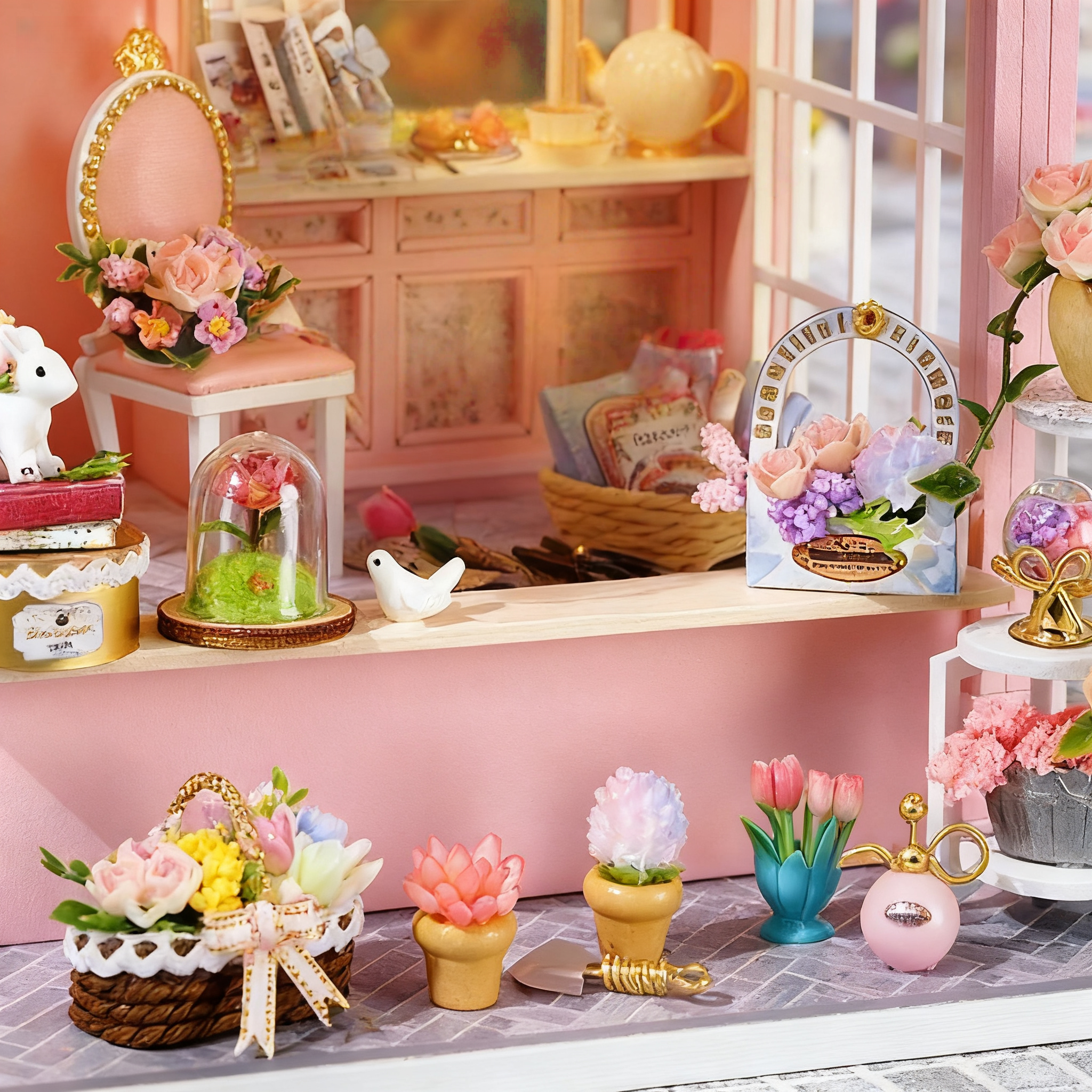 Funpuz Colorful Flower Shop DIY Miniature House