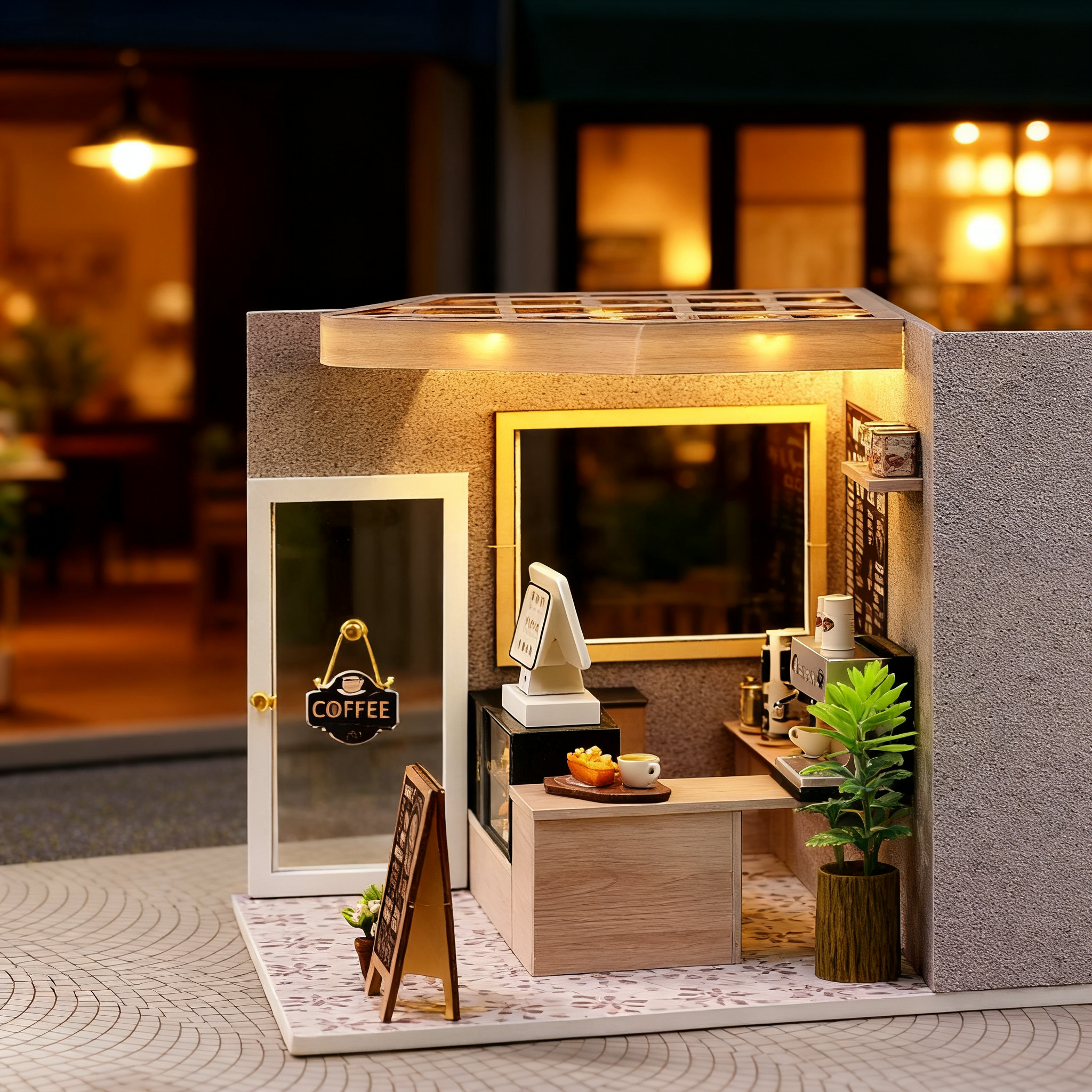 Funpuz Super Creator Miniature House - Leisurely Coffee Shop
