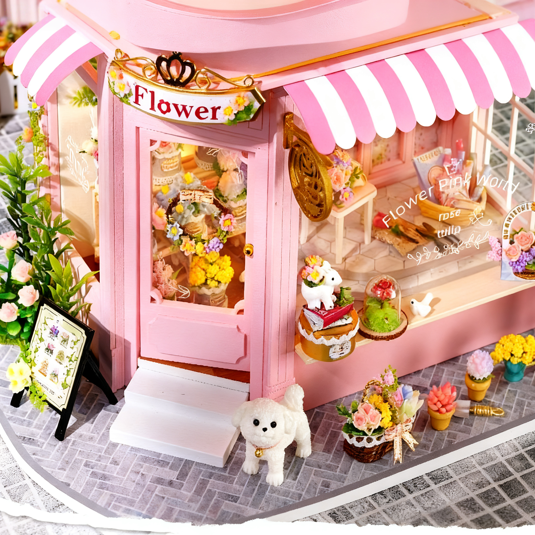 Funpuz Colorful Flower Shop DIY Miniature House