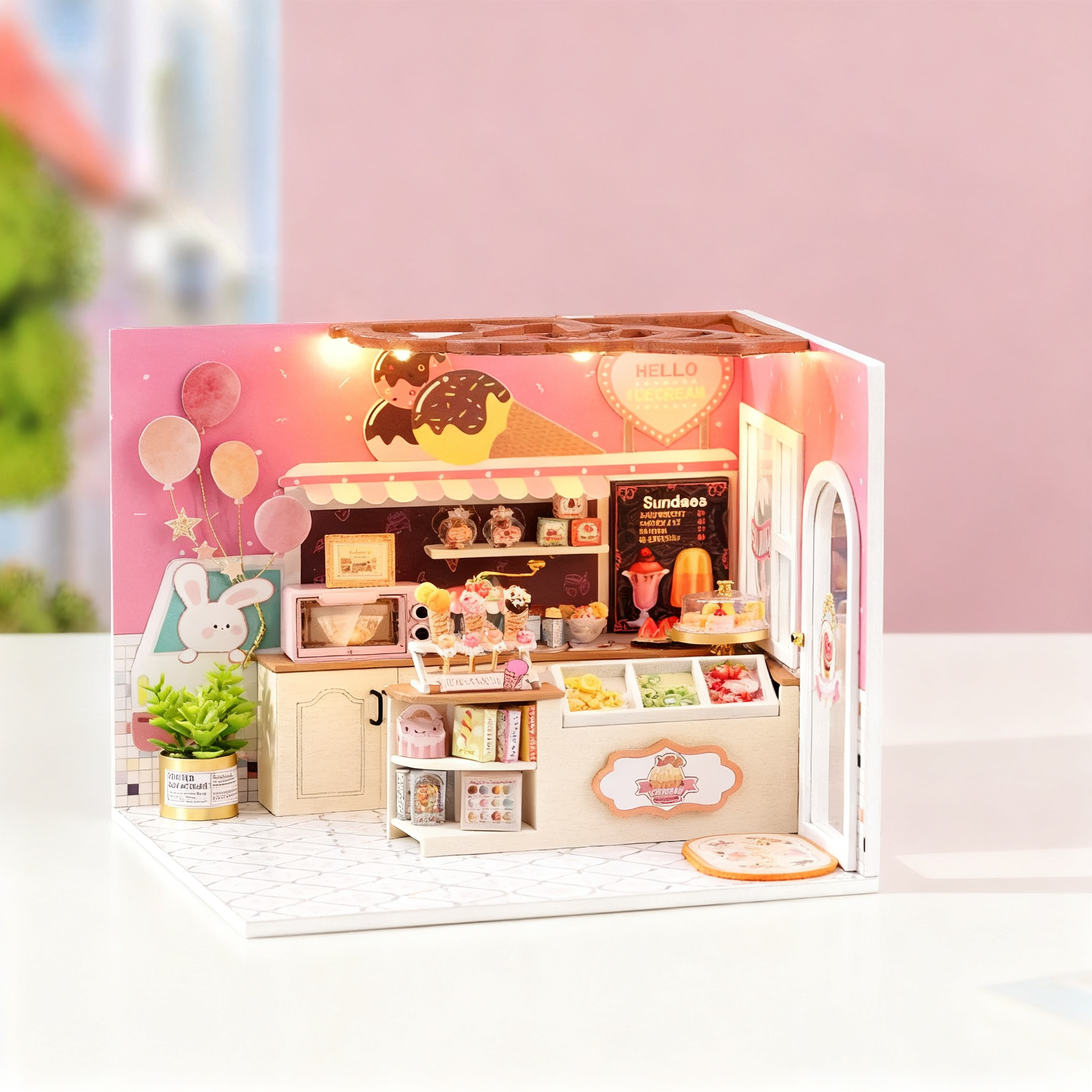 Funpuz Super Creator Miniature House - Happiness Ice Cream Shop