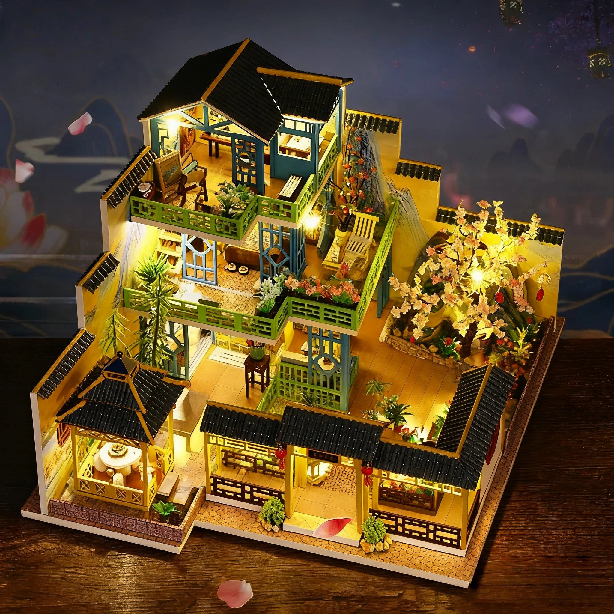 Funpuz The Mountain Retreat at Fuchun DIY Miniature House