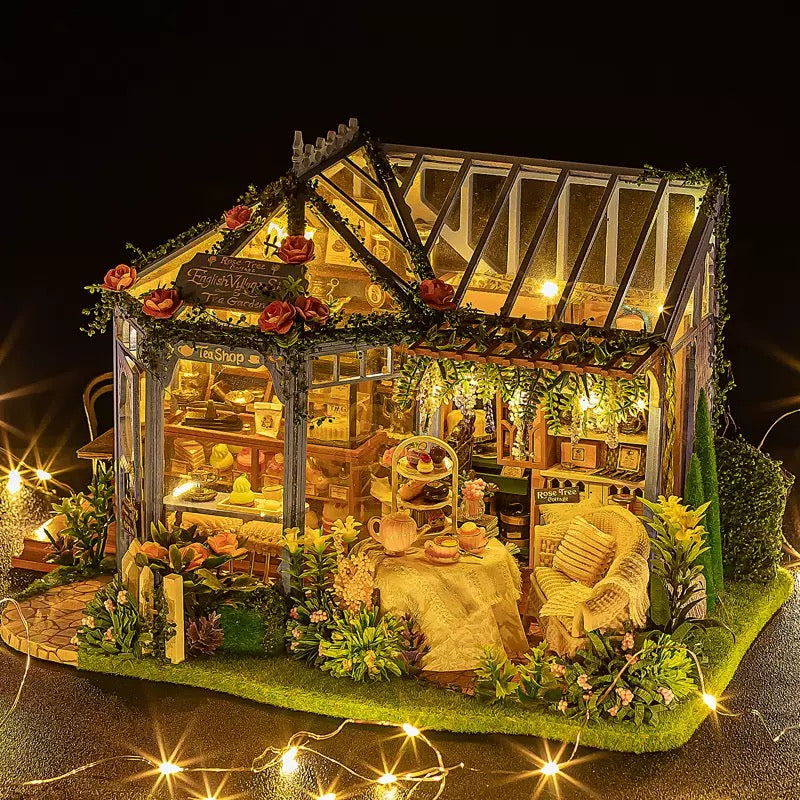 Funpuz Rose Garden Tea House DIY Miniature House