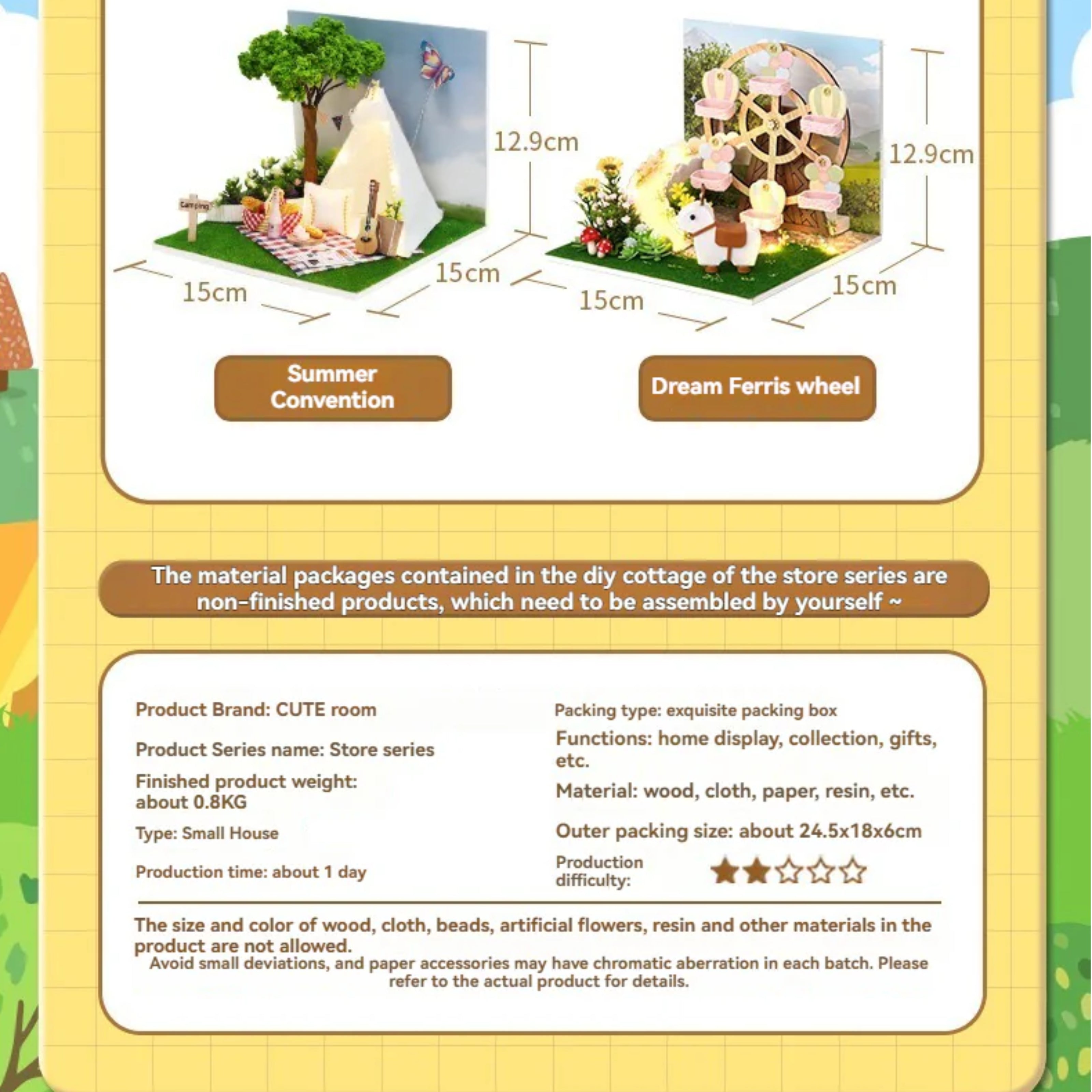 Funpuz Super Creator Miniature House - 6 in 1 DIY Inspiration Generator Miniature House