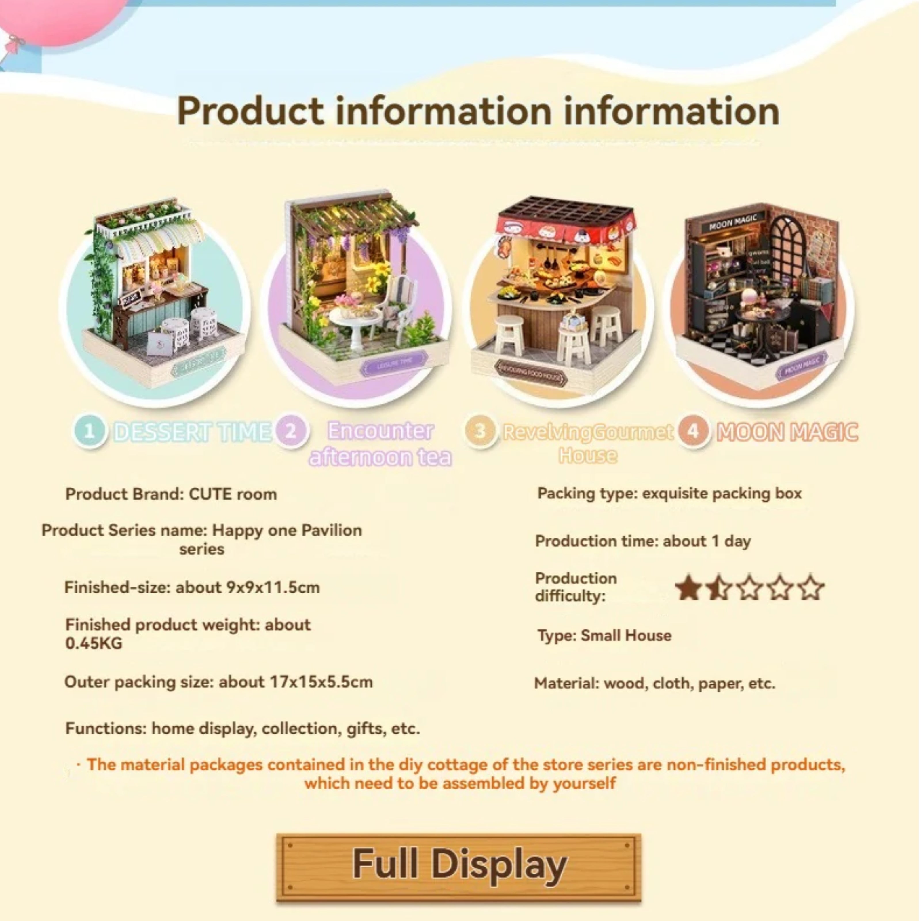 Funpuz Super Creator Miniature House - 4 in 1 Corner Store DIY Miniature House