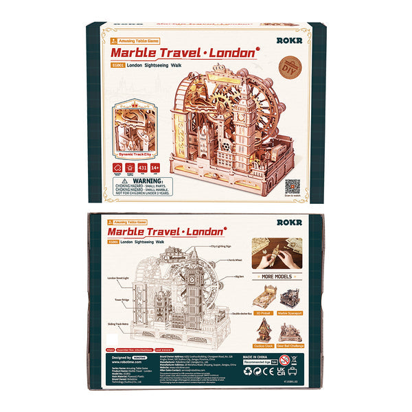 Funpuz Marble Travel • London Marble Run Wooden 3D Puzzle