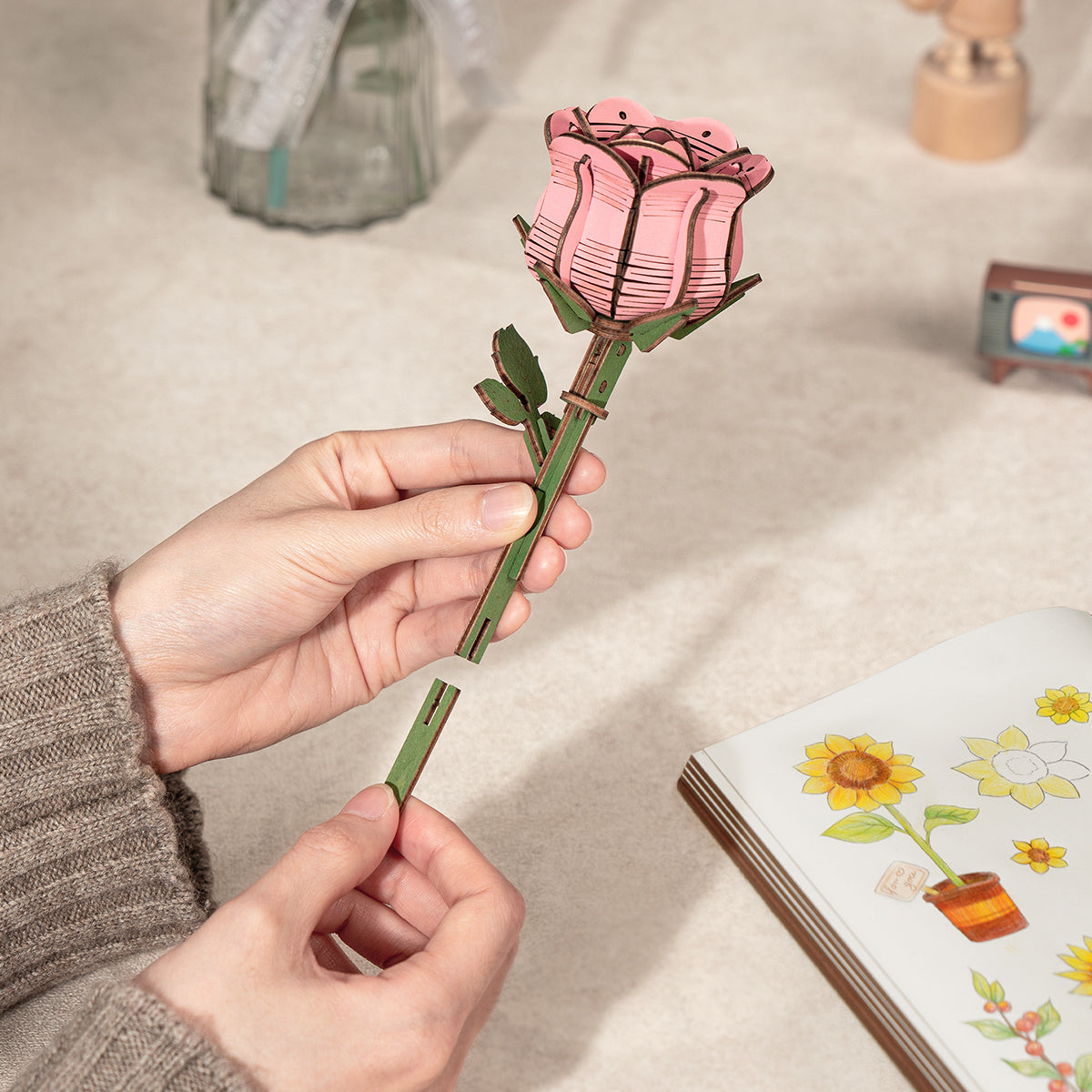 Funpuz 3D Wooden Puzzle - Wooden Flower Bouquet