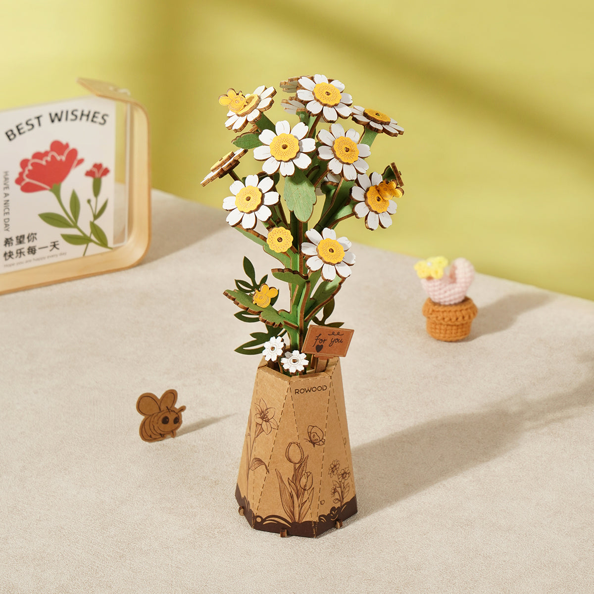 Funpuz 3D Wooden Puzzle - Wooden Flower Bouquet
