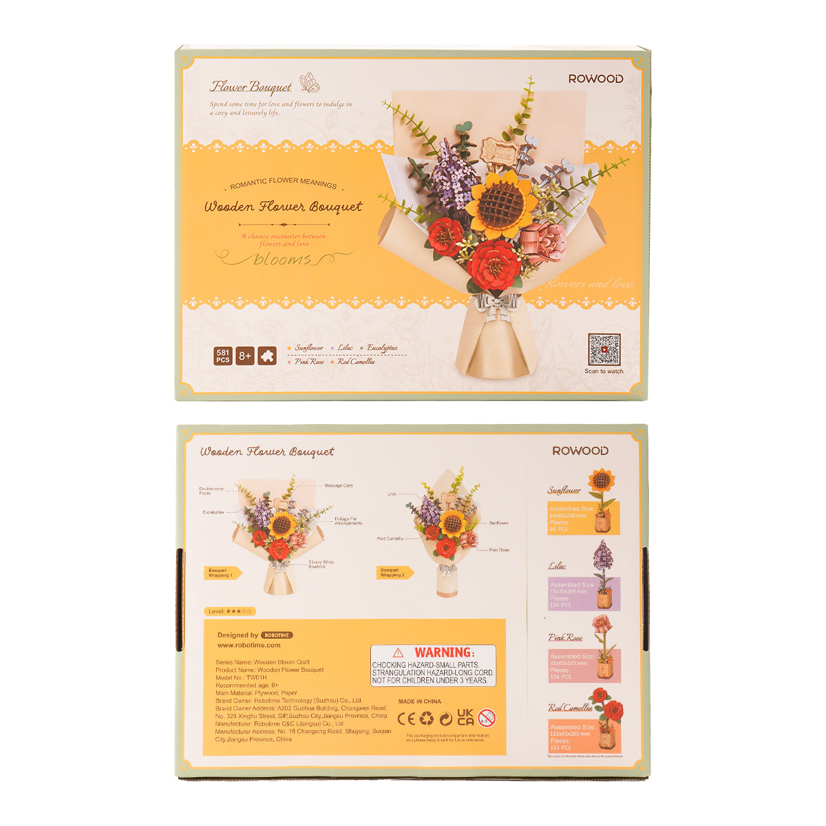 Funpuz 3D Wooden Puzzle - Wooden Flower Bouquet