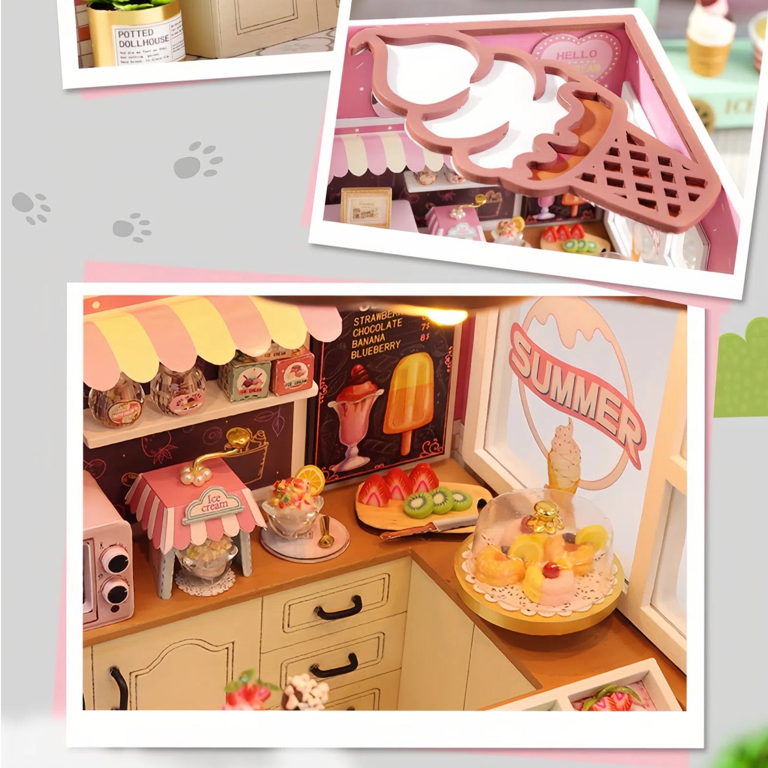 Funpuz Super Creator Miniature House - Happiness Ice Cream Shop