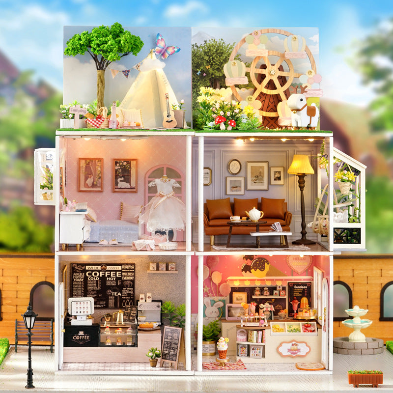 Funpuz Super Creator Miniature House - 6 in 1 DIY Inspiration Generator Miniature House