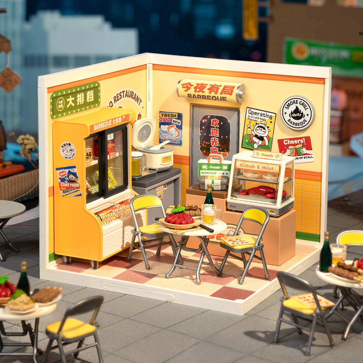 Funpuz Super Creator Miniature House - Night Out Food Stall