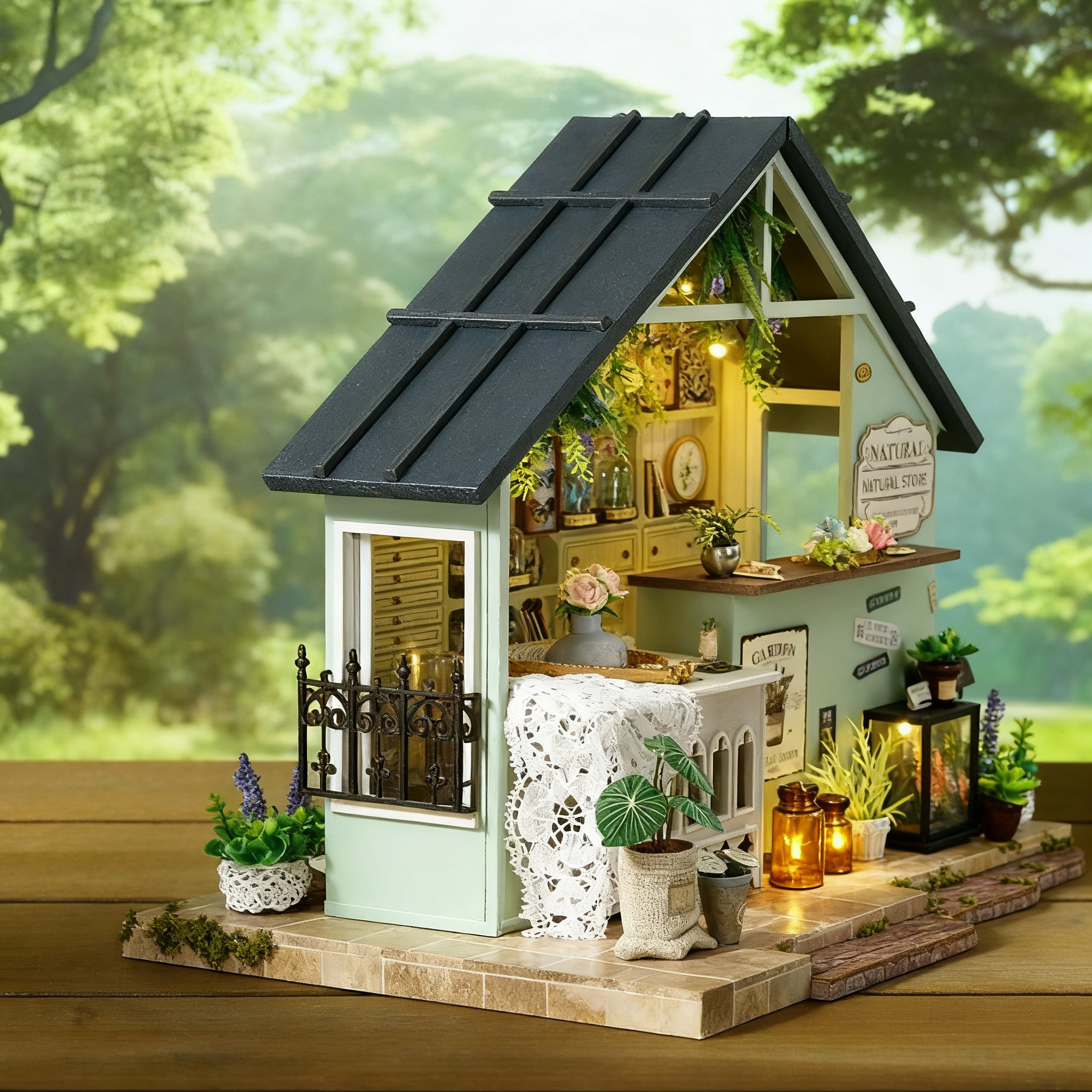 Funpuz Green Plant Studio DIY Miniature House