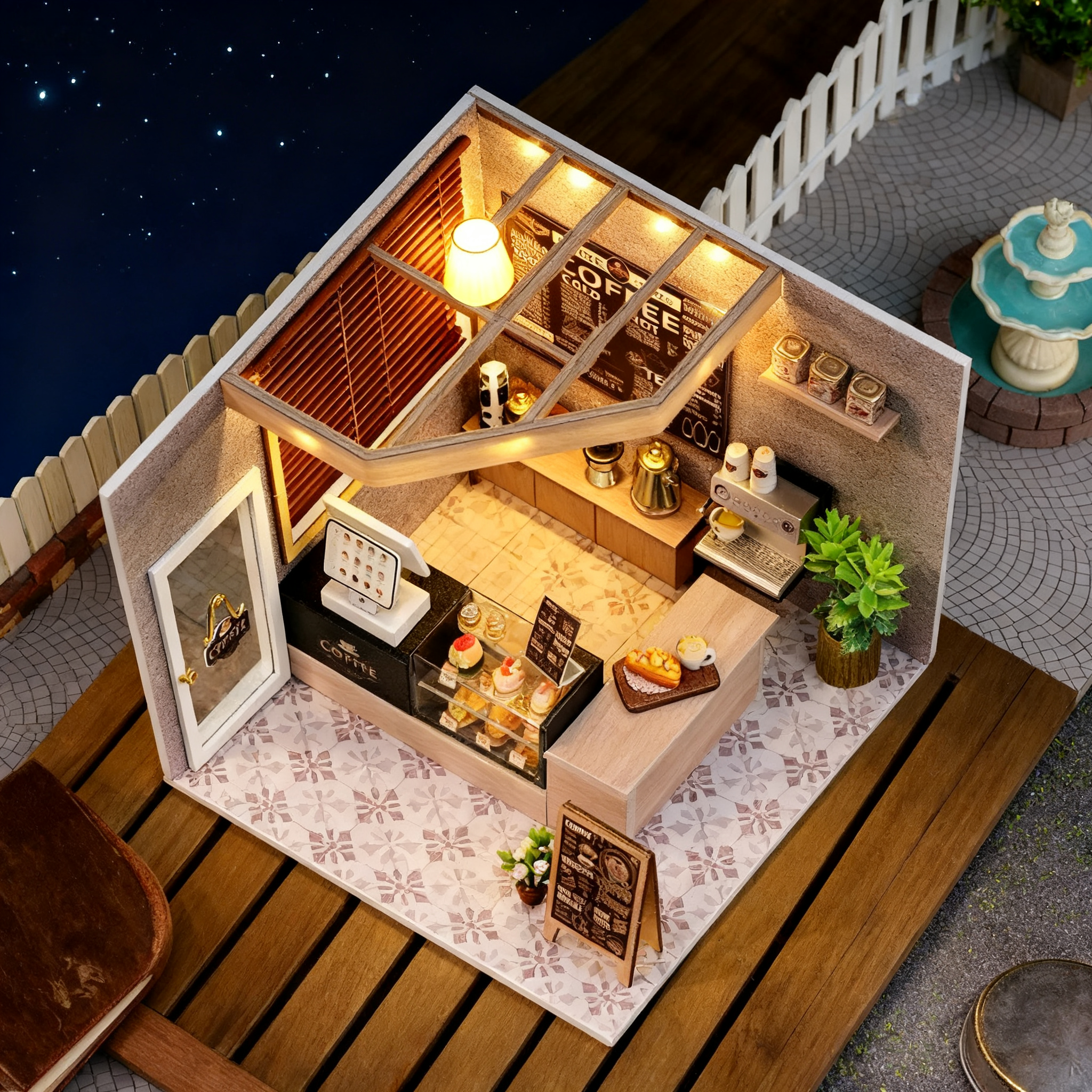 Funpuz Super Creator Miniature House - Leisurely Coffee Shop